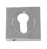 Накладка под цилиндр квадратная хром