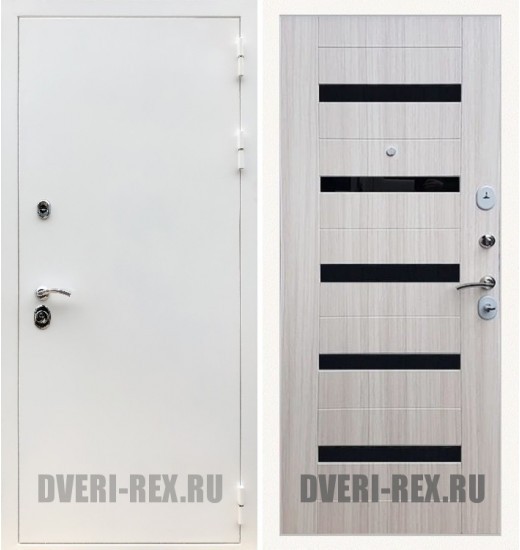 Стальная дверь Рекс 5А Белая шагрень / СБ-14