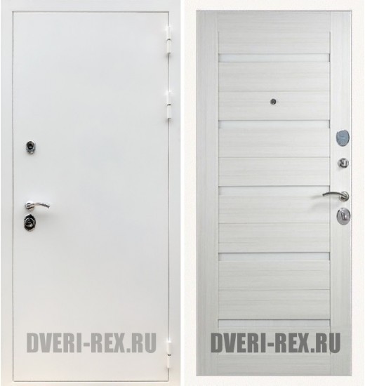 Стальная дверь Рекс 5А Белая шагрень / СБ-14