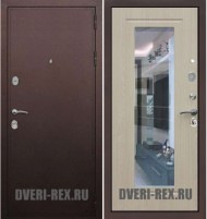 Стальная дверь Рекс 5А Антик медный / ФЛ-158 с зеркалом