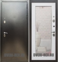 Стальная дверь Рекс 5 Антик серебро / Пастораль с зеркалом