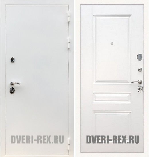 Стальная дверь Рекс 5А Белая шагрень / ФЛ-243