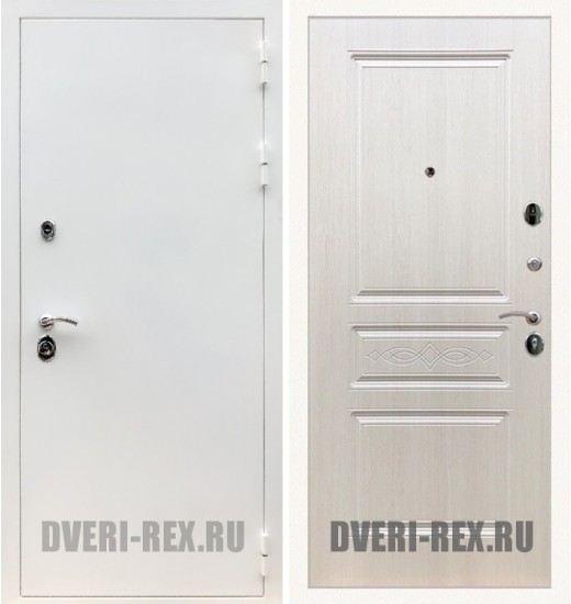 Стальная дверь Рекс 5А Белая шагрень / ФЛ-243