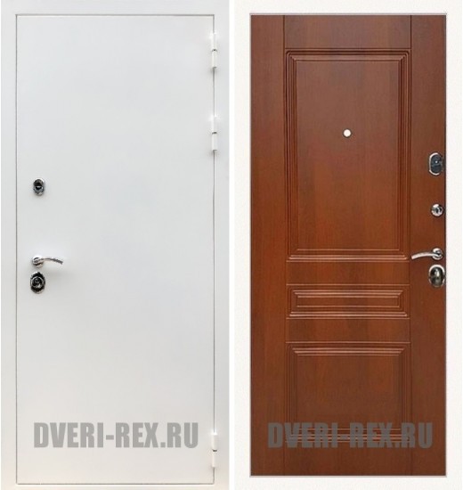 Стальная дверь Рекс 5А Белая шагрень / ФЛ-243