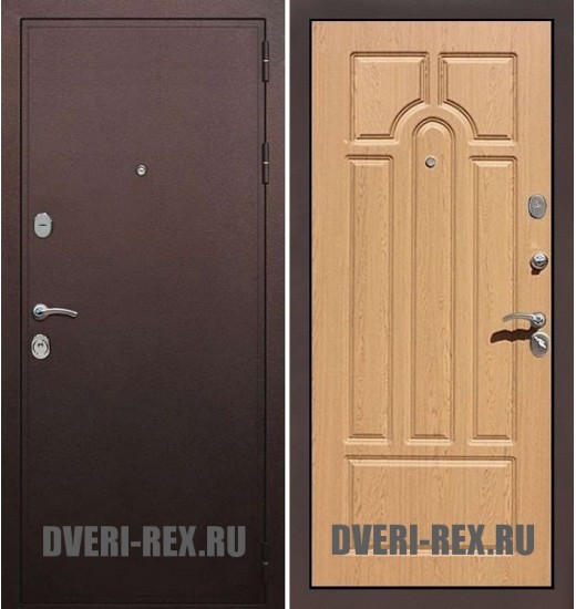 Стальная дверь Рекс 5А Антик медный / ФЛ-58