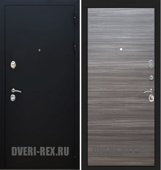 Стальная дверь Рекс 5А Черный муар