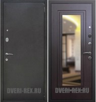 Стальная дверь Рекс 2 Антик серебро / ФЛ-120 с зеркалом