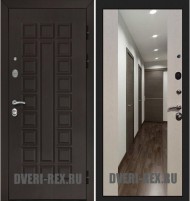 Стальная дверь Рекс Сенатор Люкс СБ-16 с зеркалом