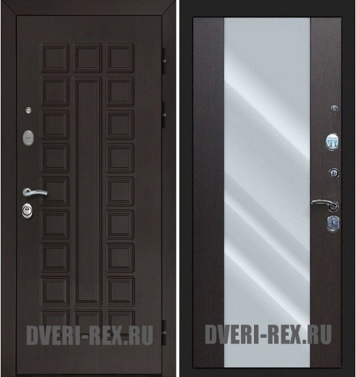 Стальная дверь Рекс Сенатор Люкс СБ-16 с зеркалом