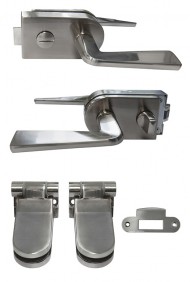 Замок сантехнический с заверткой, ручка, 2 петли (комплект)