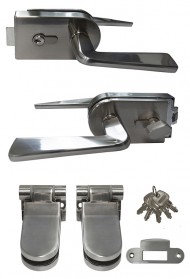 Замок с цилиндром "ключ-вертушка", ручка, 2 петли (комплект)